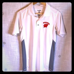Men’s Small White Wisconsin Badger polo
